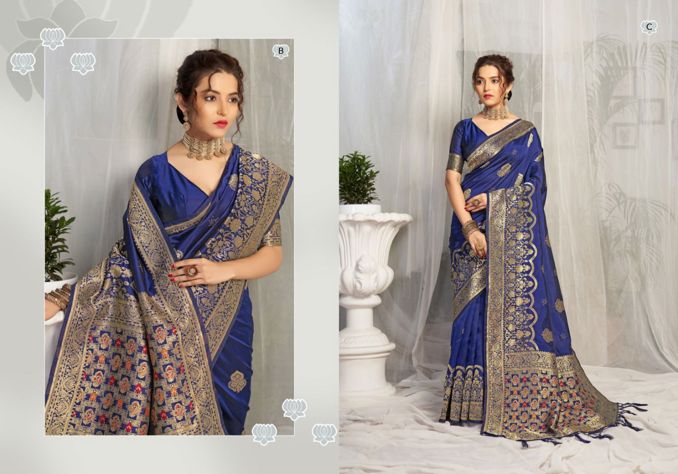 Ynf Mul Mul Banarasi Silk Sarees Catalog
